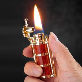Vintage Trench Lighter,Pure Copper Cool Lighters,Reusable Windproof Antique Lighter,Soft Flame Kerosene Lighters for Collection Decorative Gift ( (Model: B)